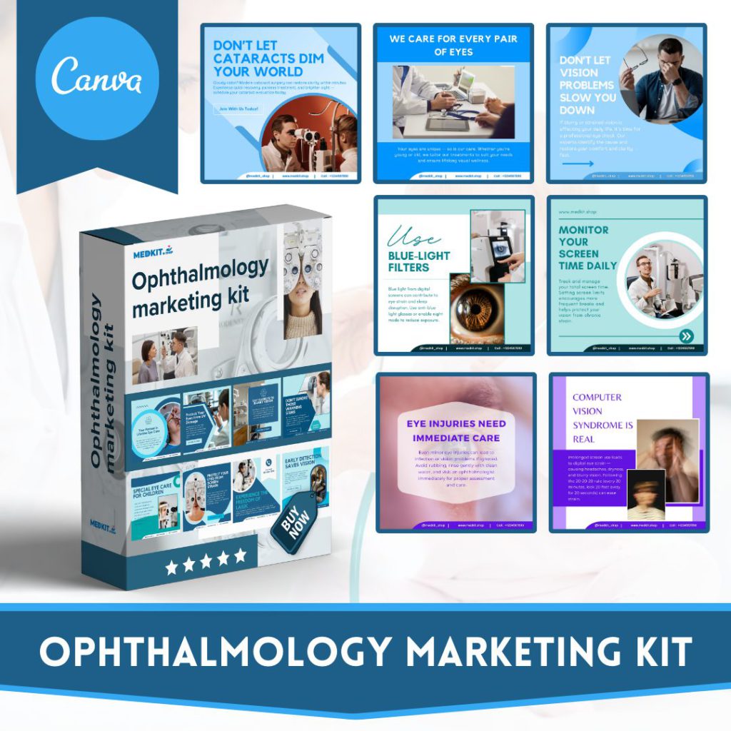 Ophthalmology Social Media Canva Templates