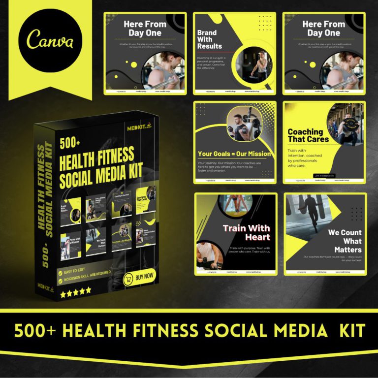 Health & Fitness Social Media Canva Templates