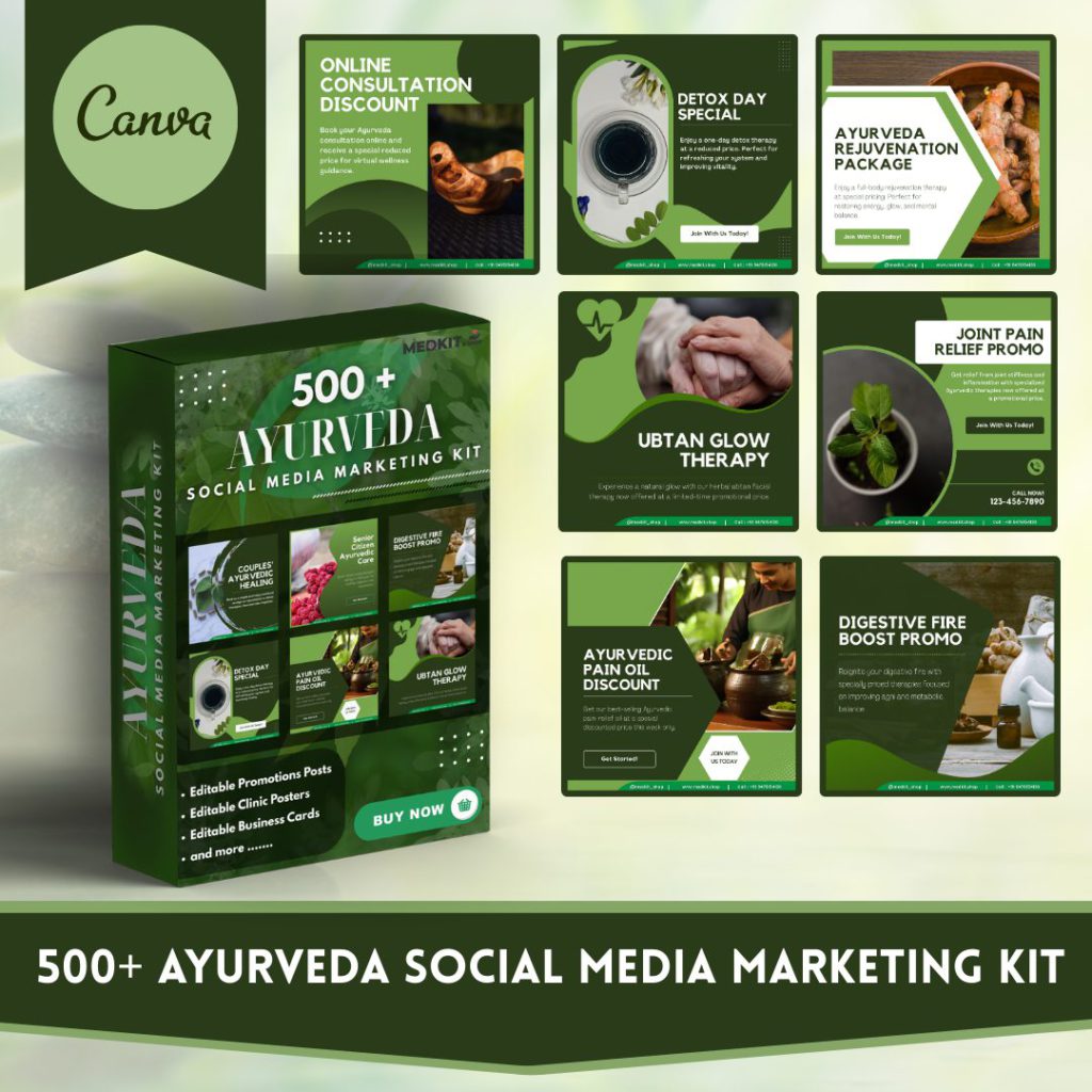 Ayurveda Social Media Canva Template
