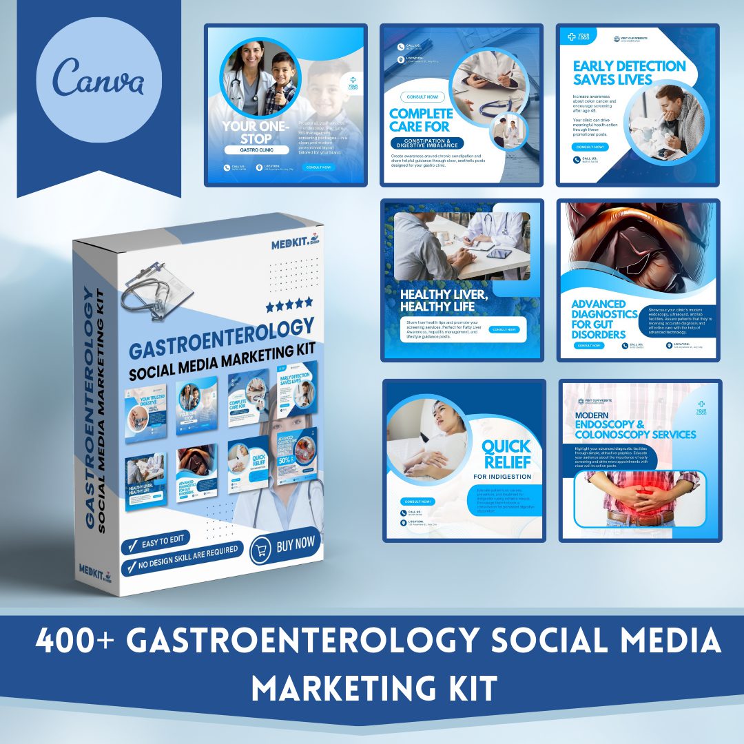 1 400+ Gastroenterology Social Media Canva templates - Image 1