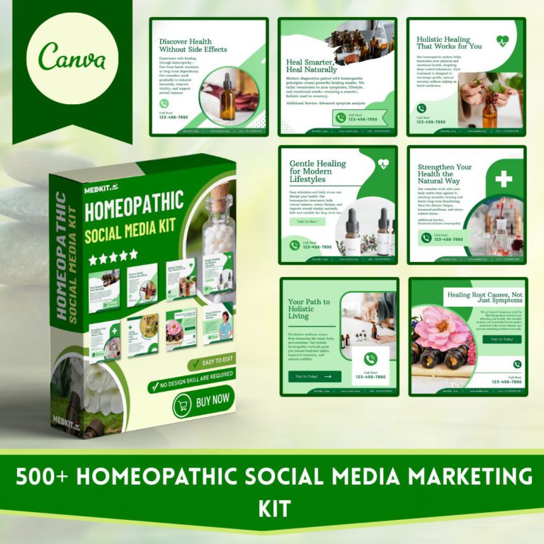 Homeopathic social media Canva templates