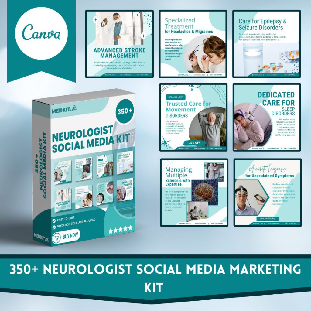 Neurologist Social Media Canva Templates