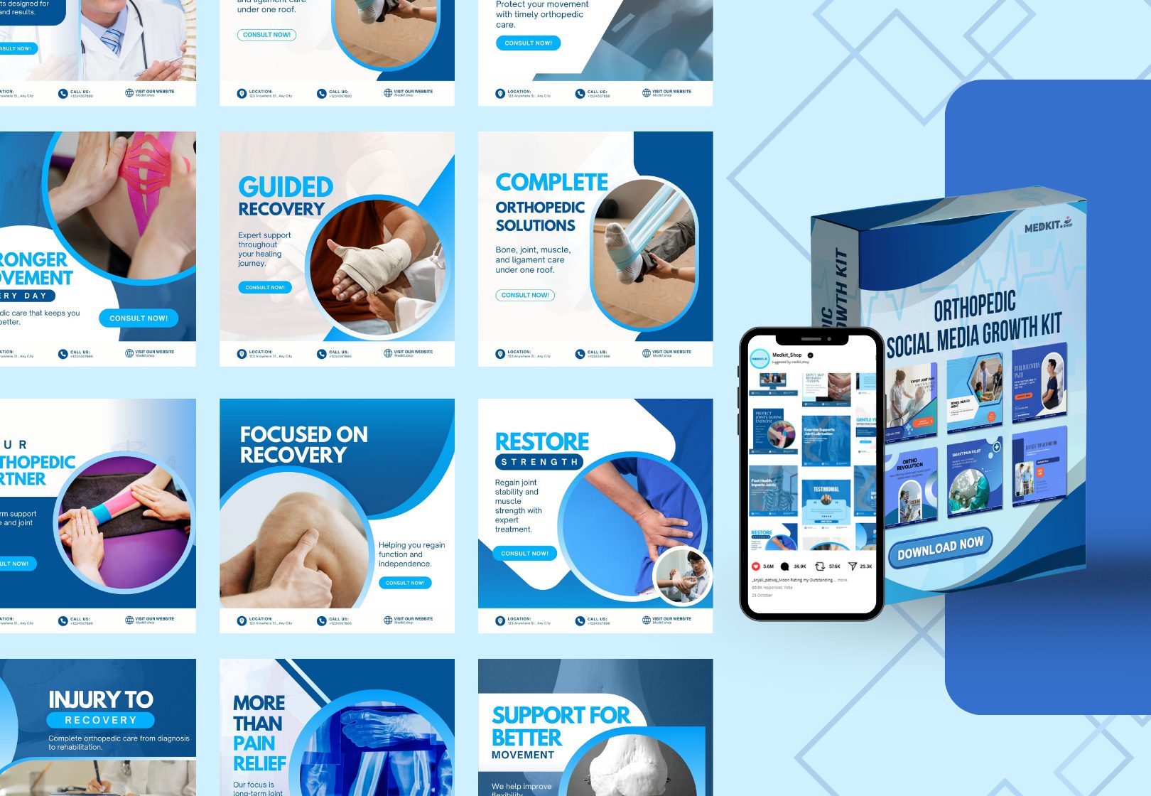 Orthopedic Social Media Canva Template 15 Copy of Medkit Orthopedic What Makes This Kit Unique