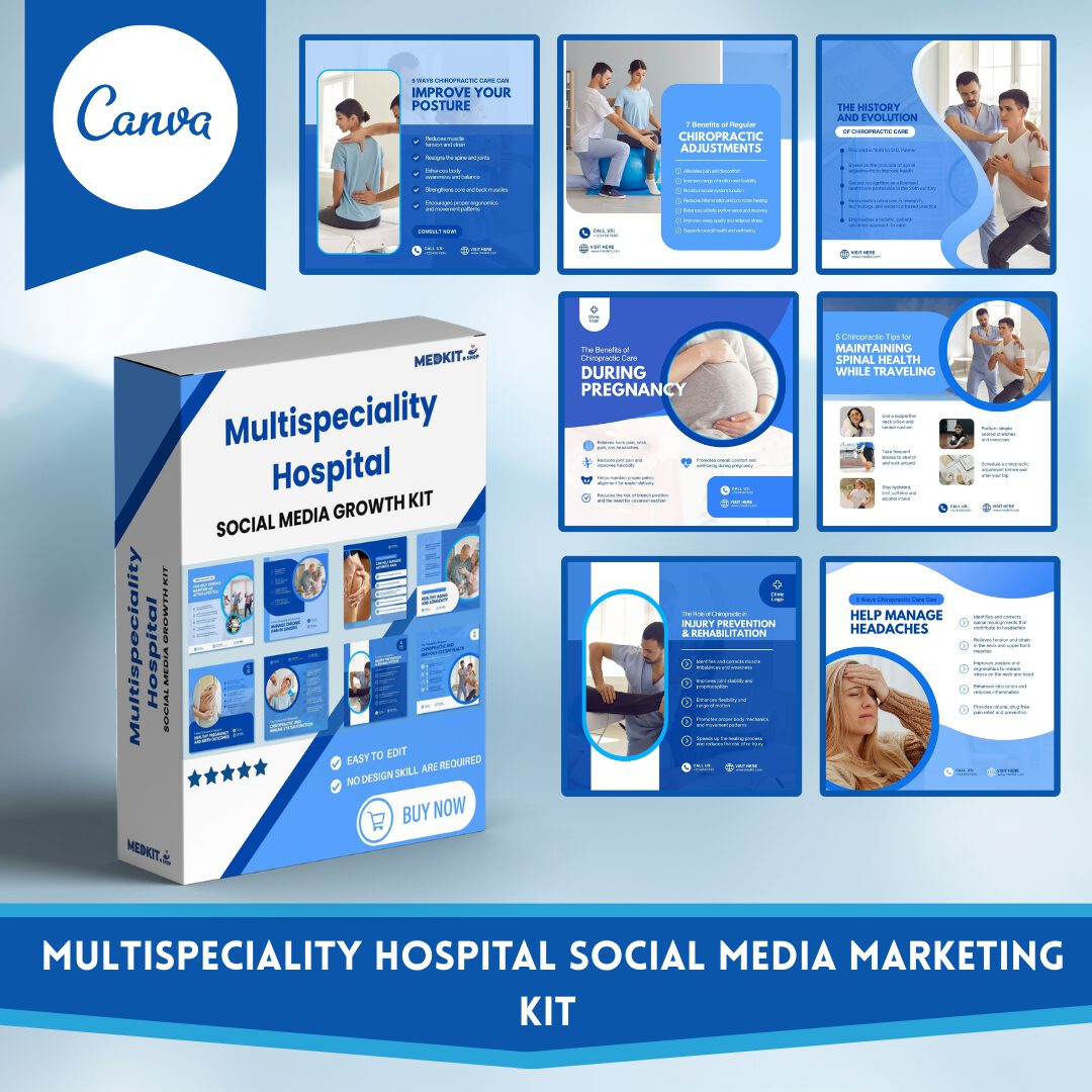 1 1500+ Multispecialty Hospital Social Media Canva Templates - Image 1